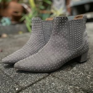 Topshop Grey Sueded, Silver Studded Booties Only worn once size 40EU/9.5US